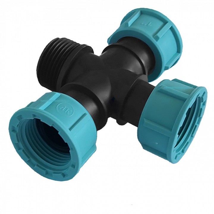 Czwórnik swivel 1" F-F-F-M Palaplast